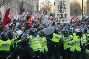 9th December 2010 students protest as parliament votes on fees