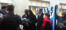 Press conference outside the court